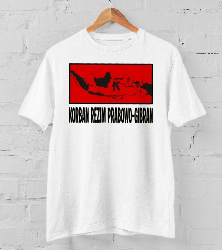 Korban Rezim Prabowo Gibran Subianto Indonesia Map T-Shirt