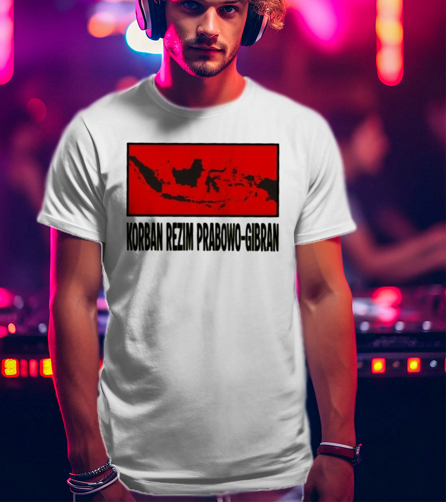 Korban Rezim Prabowo Gibran Subianto Indonesia Map T-Shirt