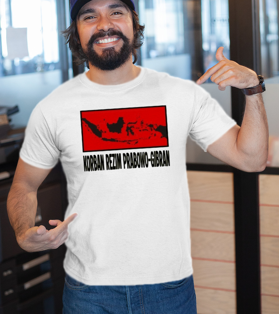 Korban Rezim Prabowo Gibran Subianto Indonesia Map T-Shirt