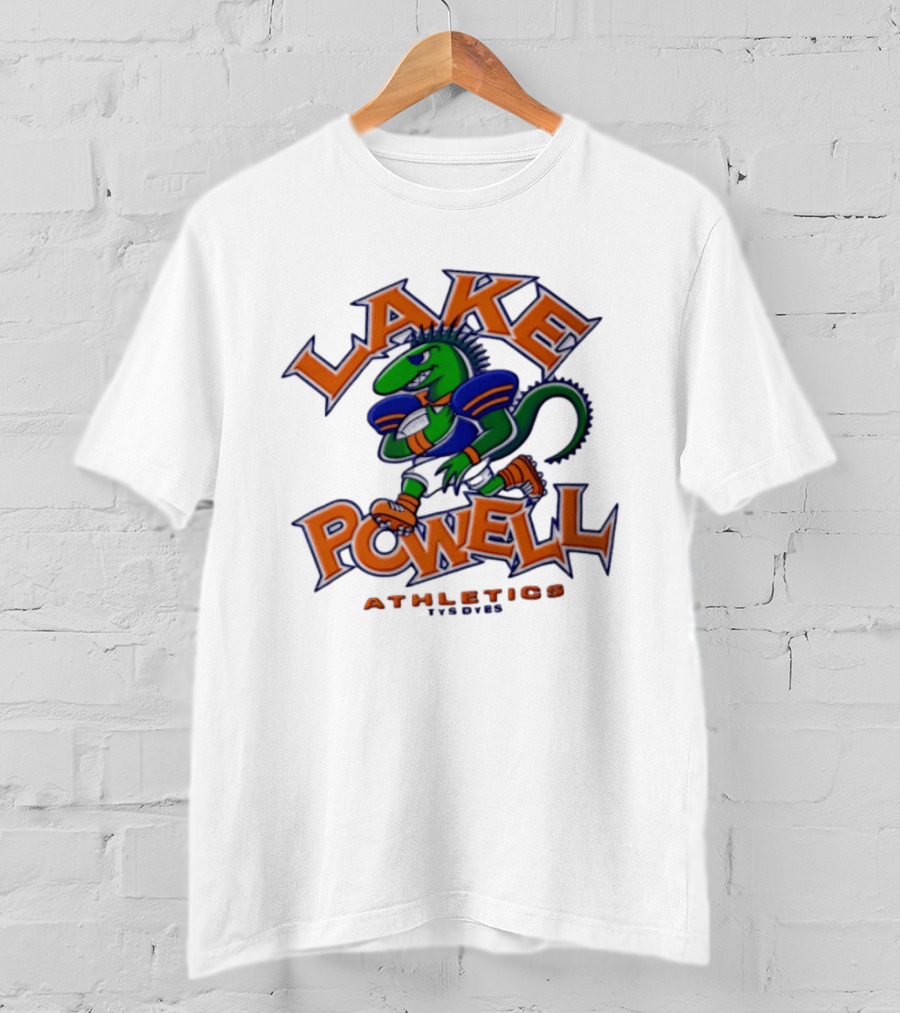 Lake Powell Athletics Tys Dyes Green Lizard Running Football T-Shirt