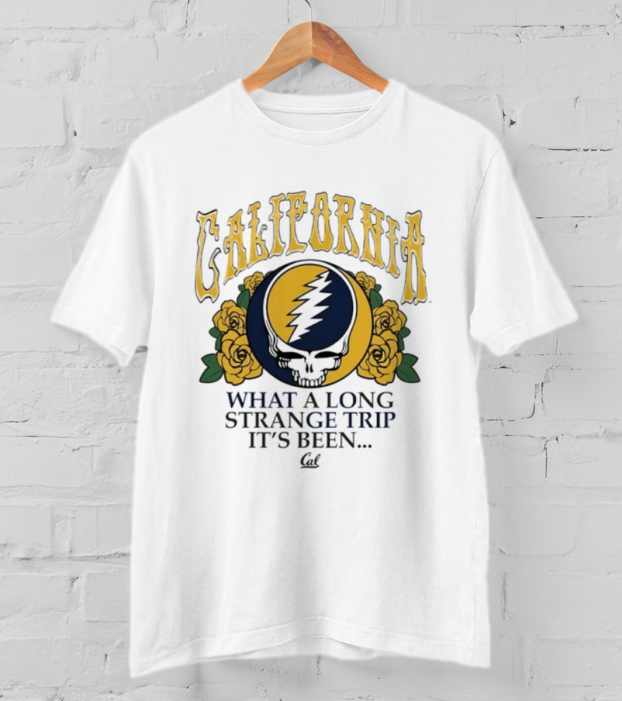 California Grateful Dead Steal Your Face Roses What A Long Strange Trip It's Been T-Shirt