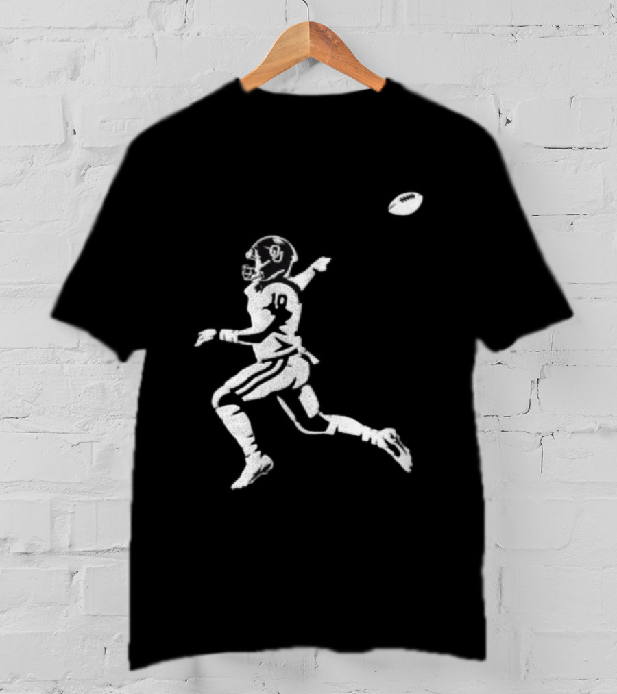 Oklahoma Sooners NCAA Football 10 Throwing Player White T-Shirt