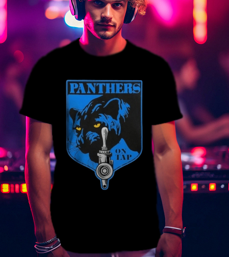 Panthers On Tap Retro Beer Sports T-Shirt