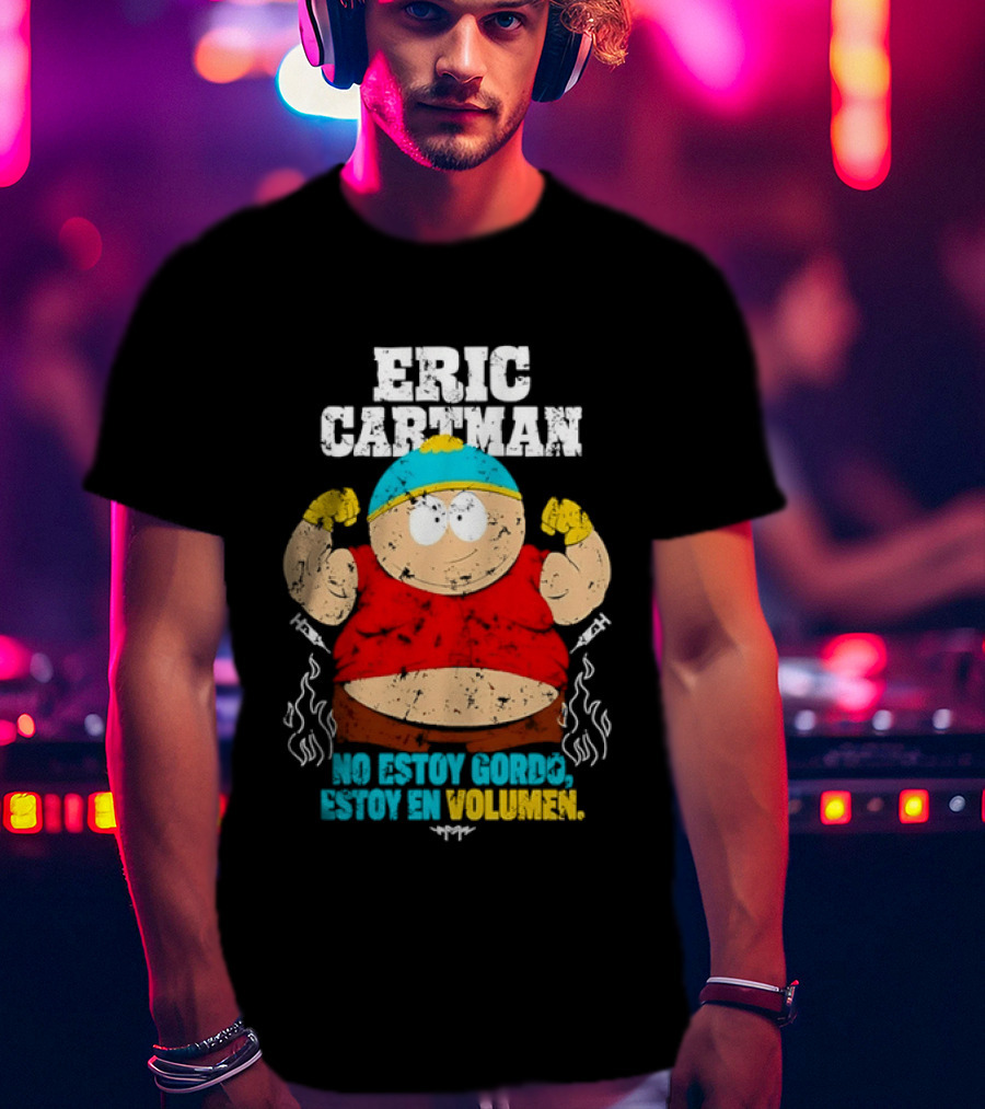 Eric Cartman No Estoy Gordo Estoy En Volumen Distressed T-Shirt