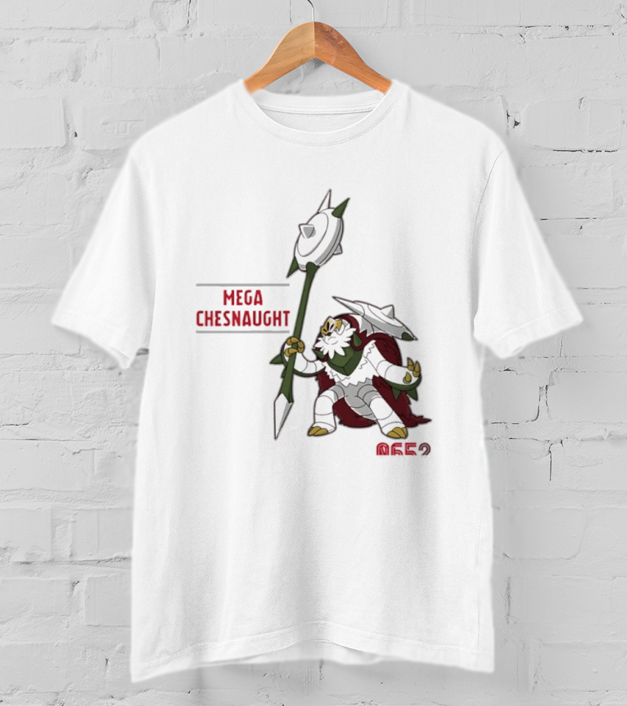 Mega Chesnaught 0652 Pokemon Pokedex Gaming Axe Warrior T-Shirt