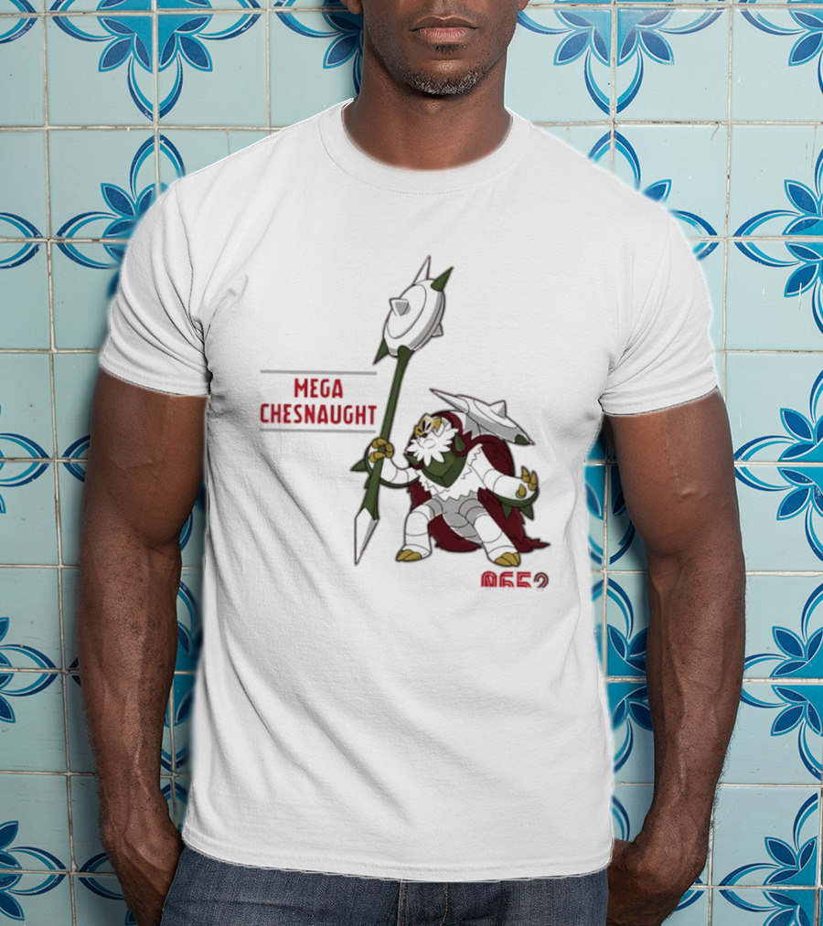 Mega Chesnaught 0652 Pokemon Pokedex Gaming Axe Warrior T-Shirt