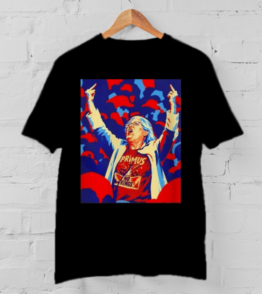 Primus No Kings Les Claypool Protest Art Blue Red T-Shirt