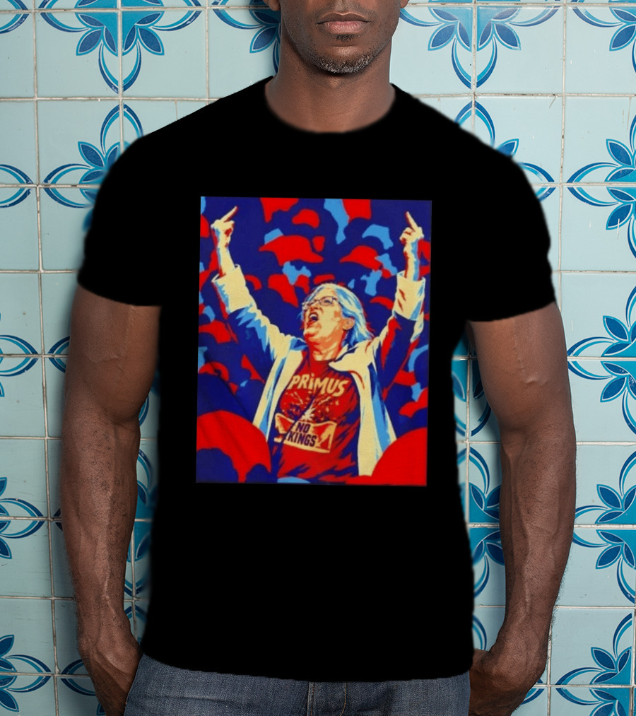 Primus No Kings Les Claypool Protest Art Blue Red T-Shirt