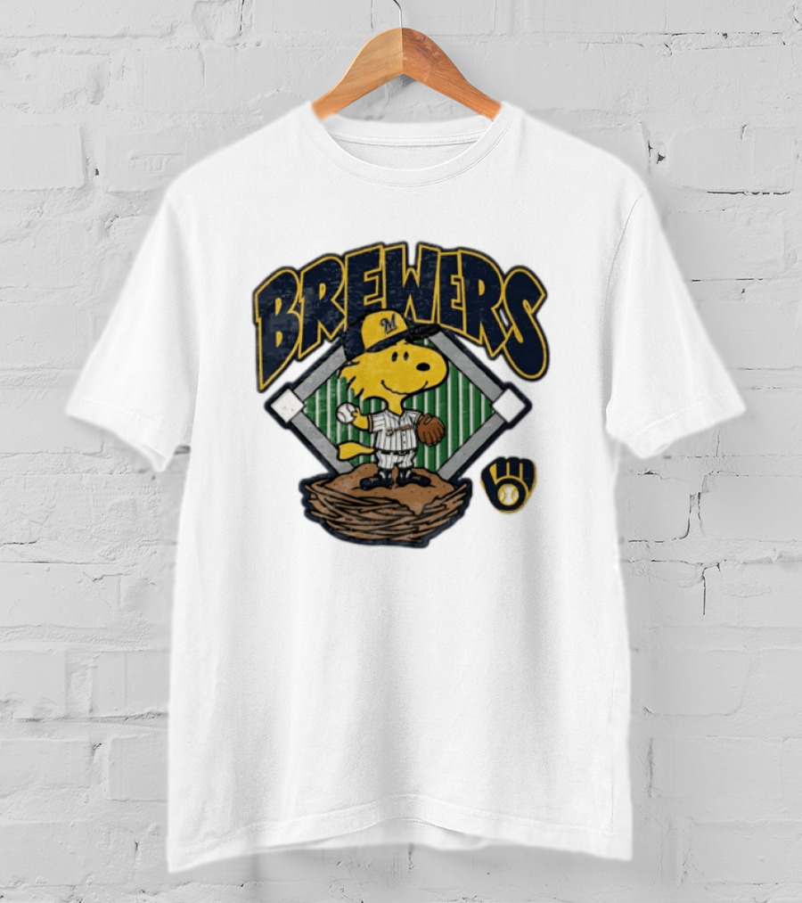 Brewers Snoopy Baseball Milwaukee Win Our Way T-Shirt