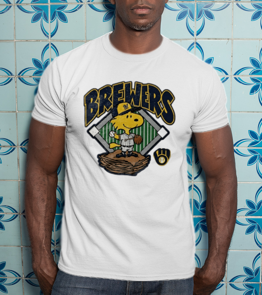 Brewers Snoopy Baseball Milwaukee Win Our Way T-Shirt