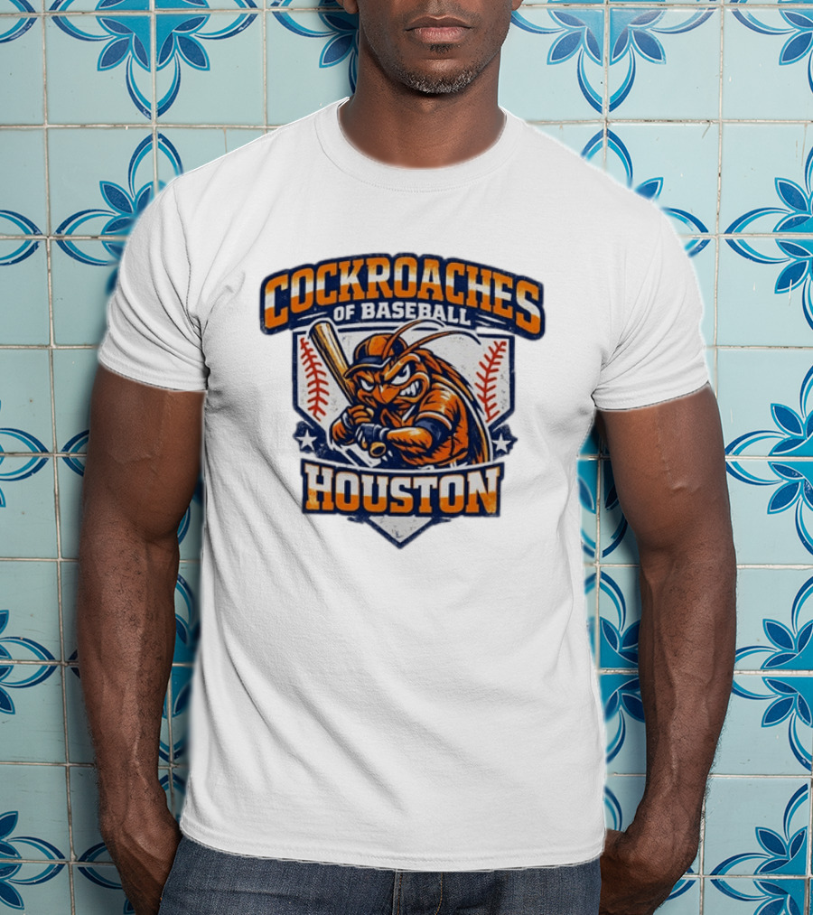 Cockroaches Of Baseball Houston Batting Mascot Baseball T-Shirt