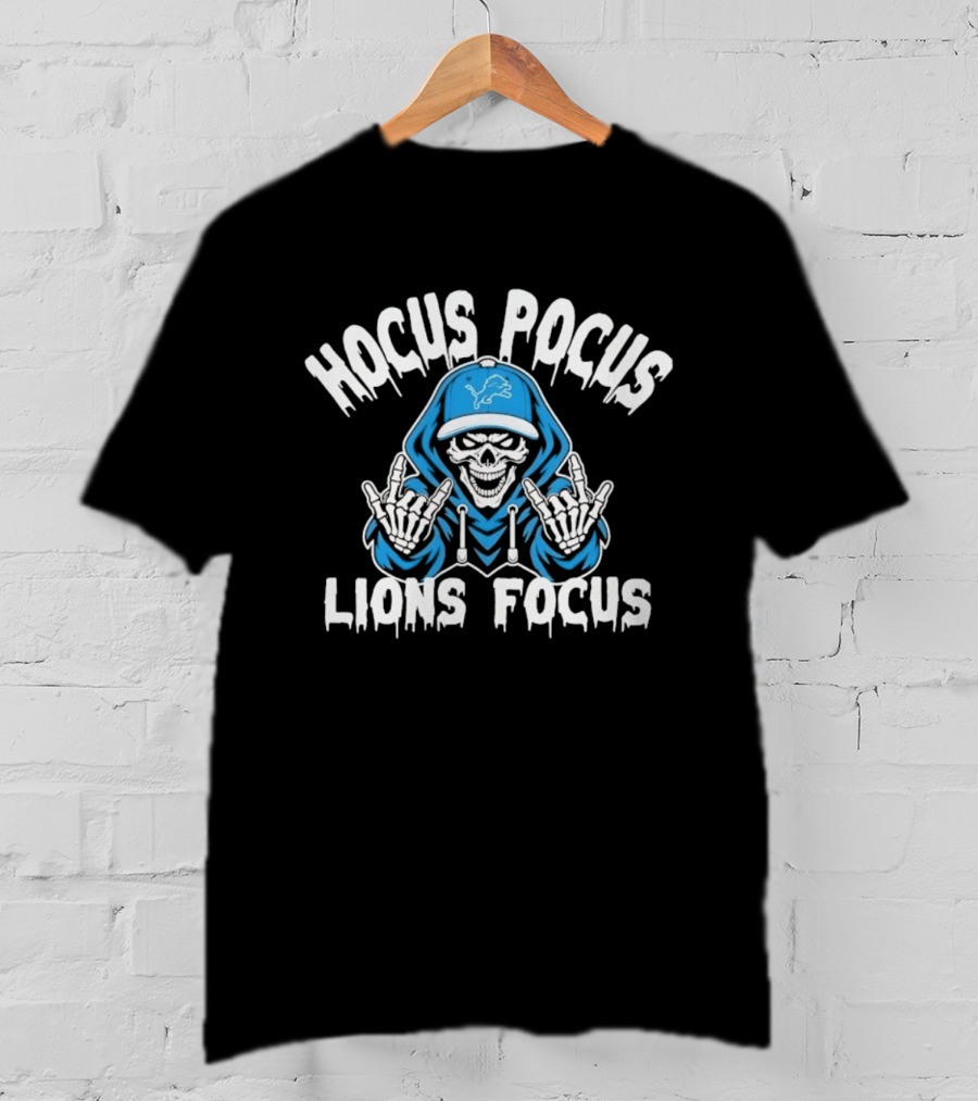 Hocus Pocus Lions Focus Skeleton Detroit Lions T-Shirt