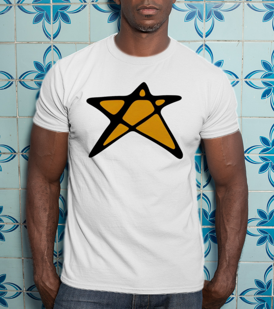 Orange Star Shape Unique Abstract T-Shirt