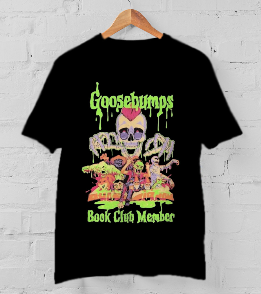 Goosebumps Book Club Member Skull Zombies RL Stine Horror T-Shirt