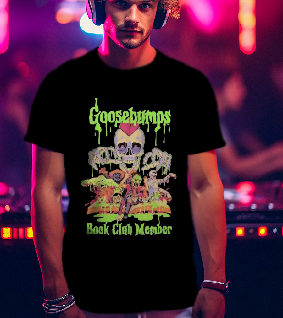 Goosebumps Book Club Member Skull Zombies RL Stine Horror T-Shirt
