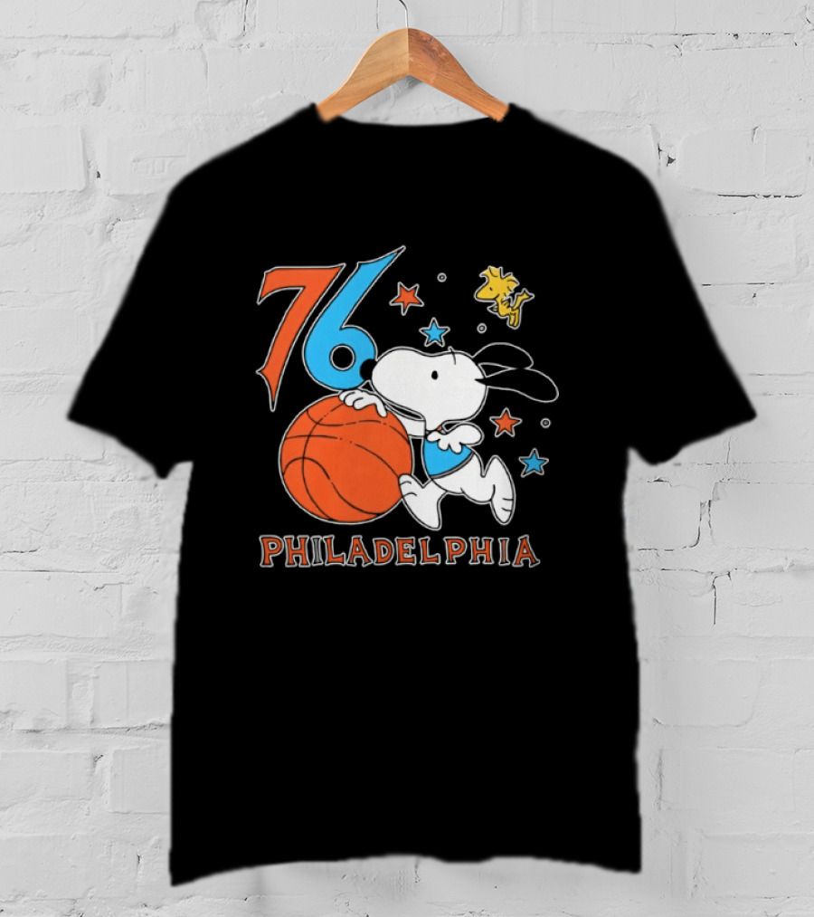 76 Philadelphia Snoopy Basketball Peanuts T-Shirt