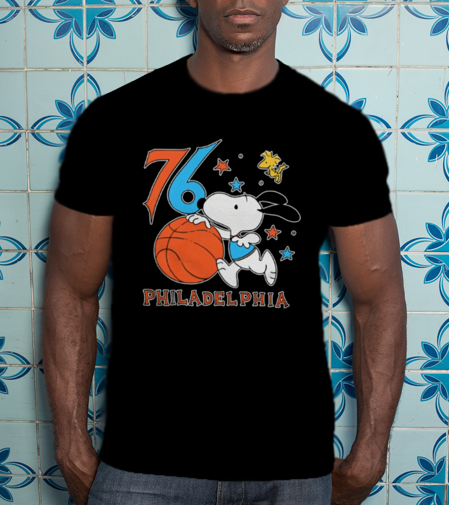 76 Philadelphia Snoopy Basketball Peanuts T-Shirt