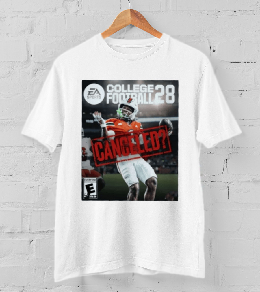 EA Sports College Football 28 Canceled Miami Hurricanes Player T-Shirt