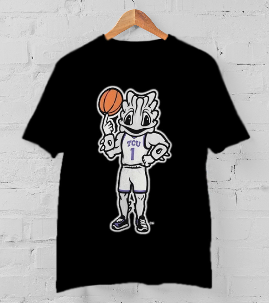 TCU Horned Frogs Basketball Mascot Purple Jersey Number 1 T-Shirt