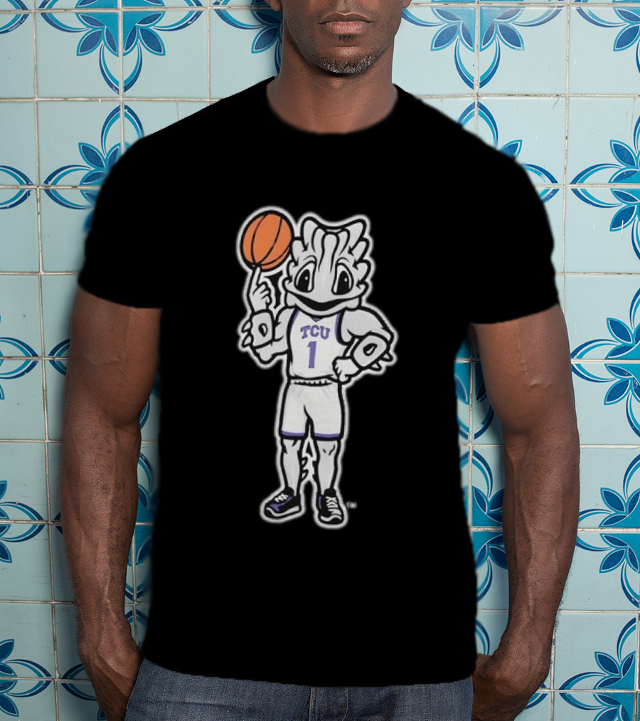 TCU Horned Frogs Basketball Mascot Purple Jersey Number 1 T-Shirt