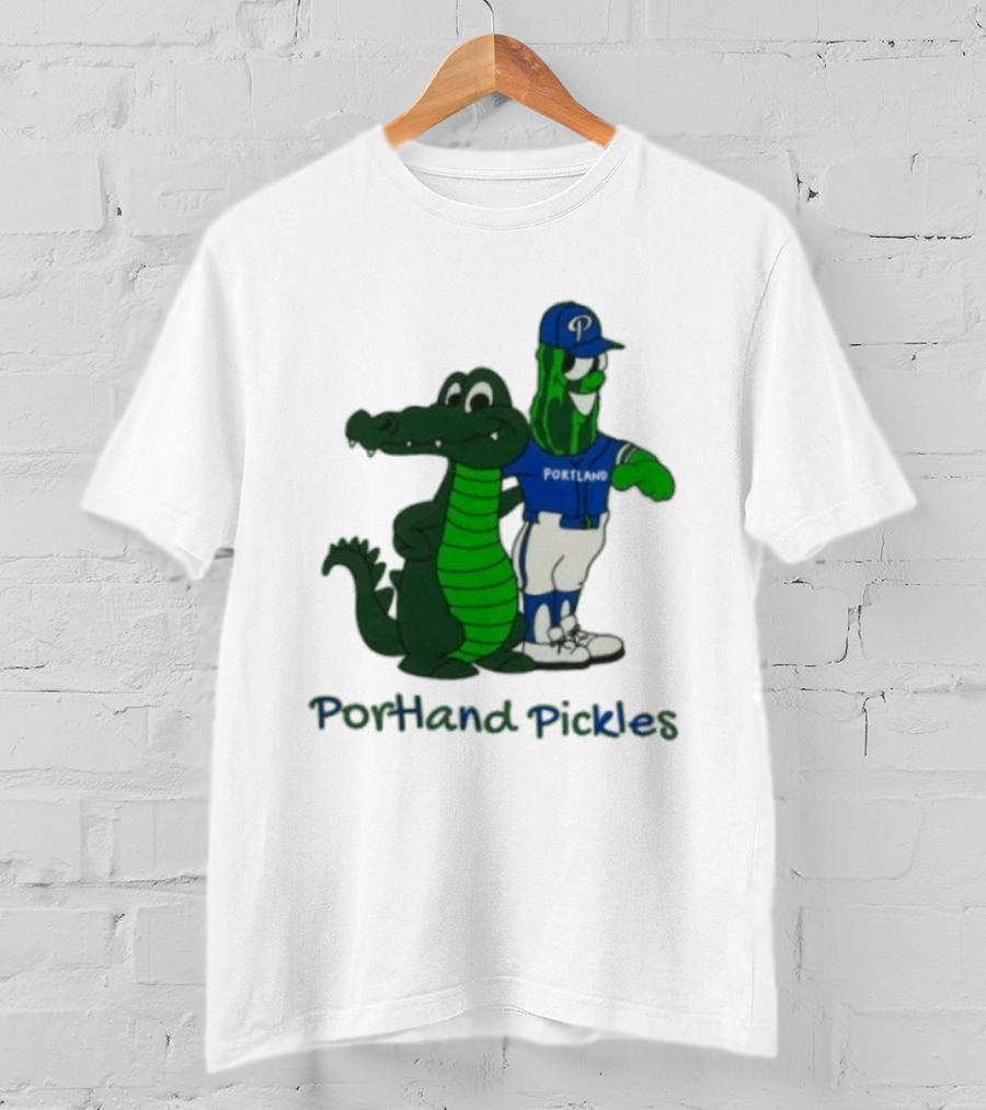 Portland Pickles And Gator Baseball Team Mascots T-Shirt
