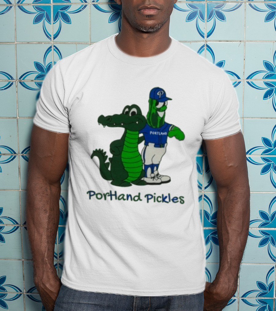 Portland Pickles And Gator Baseball Team Mascots T-Shirt