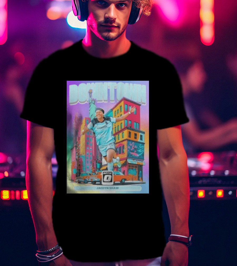 Downtown Jaedyn Shaw Optic Donruss Card Gotham FC Cityscape T-Shirt
