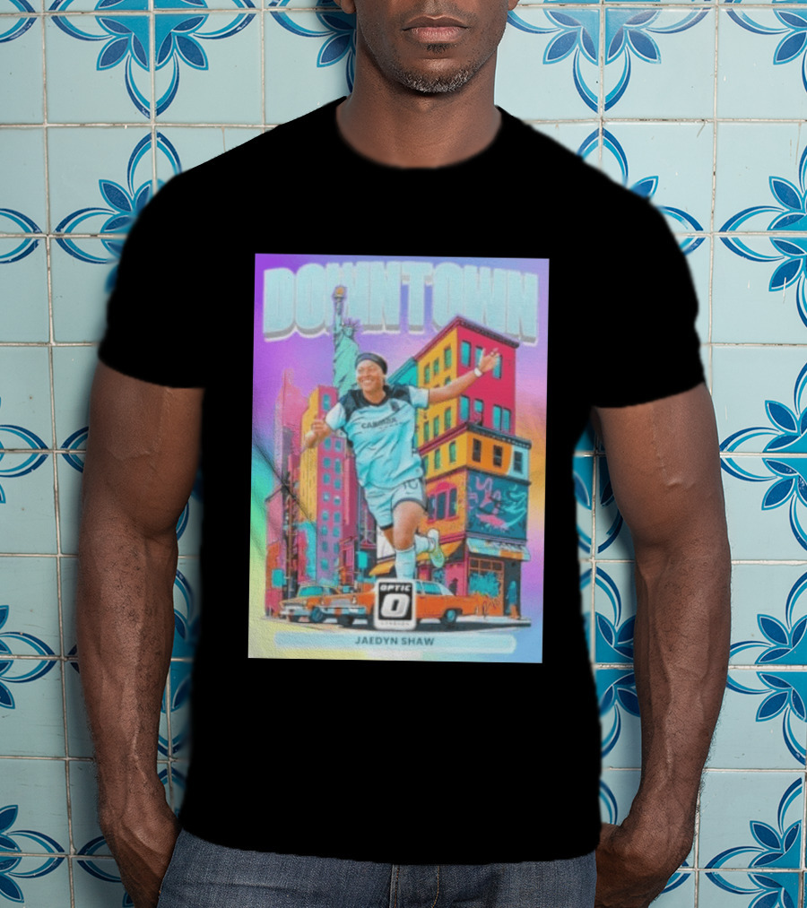 Downtown Jaedyn Shaw Optic Donruss Card Gotham FC Cityscape T-Shirt