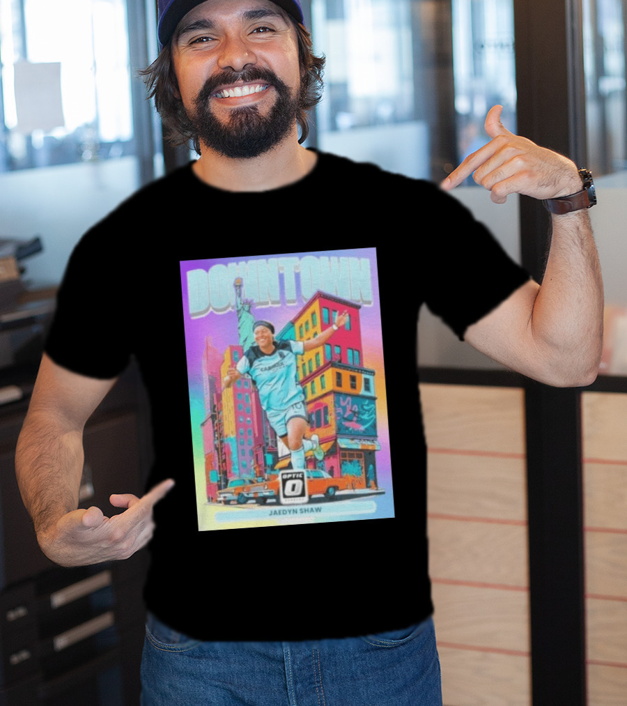 Downtown Jaedyn Shaw Optic Donruss Card Gotham FC Cityscape T-Shirt