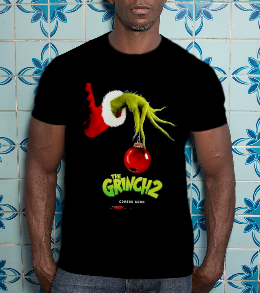 The Grinch 2 Coming Soon Christmas Movie Santa Hat Ornament T-Shirt
