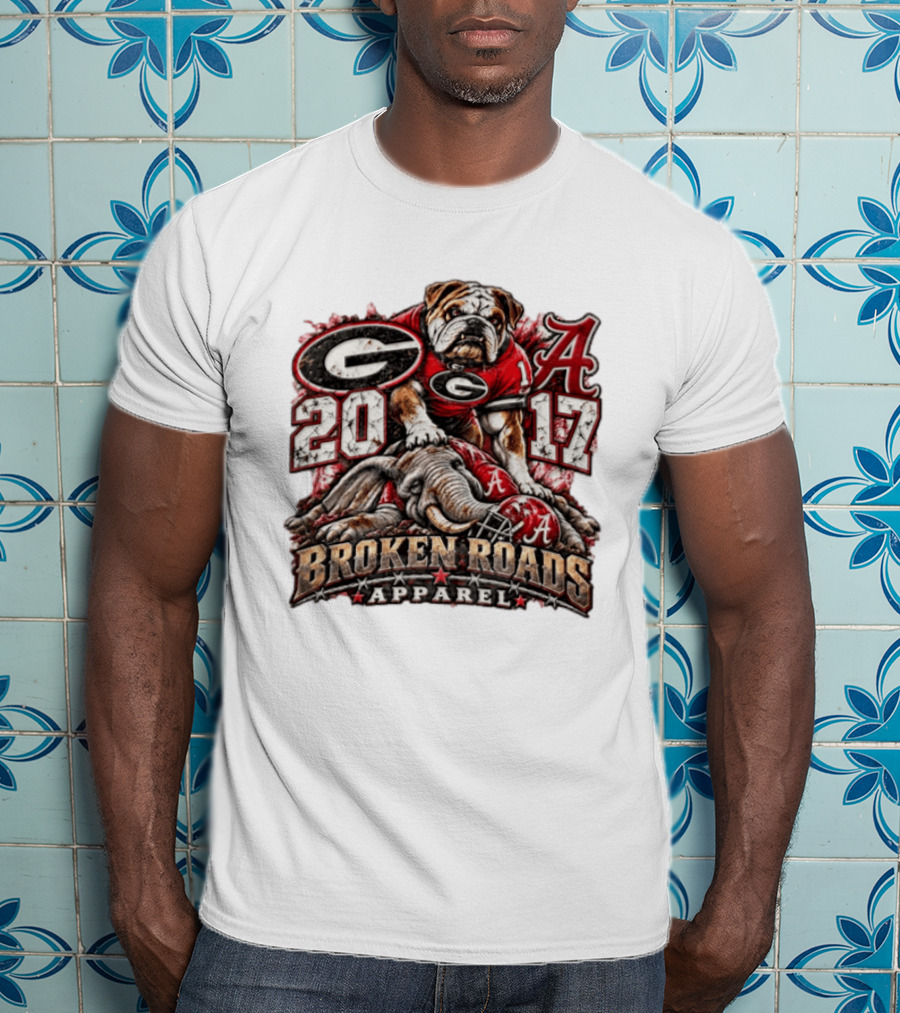 Georgia Bulldogs Vs Alabama 2017 Broken Roads Apparel Vintage Rivalry T-Shirt