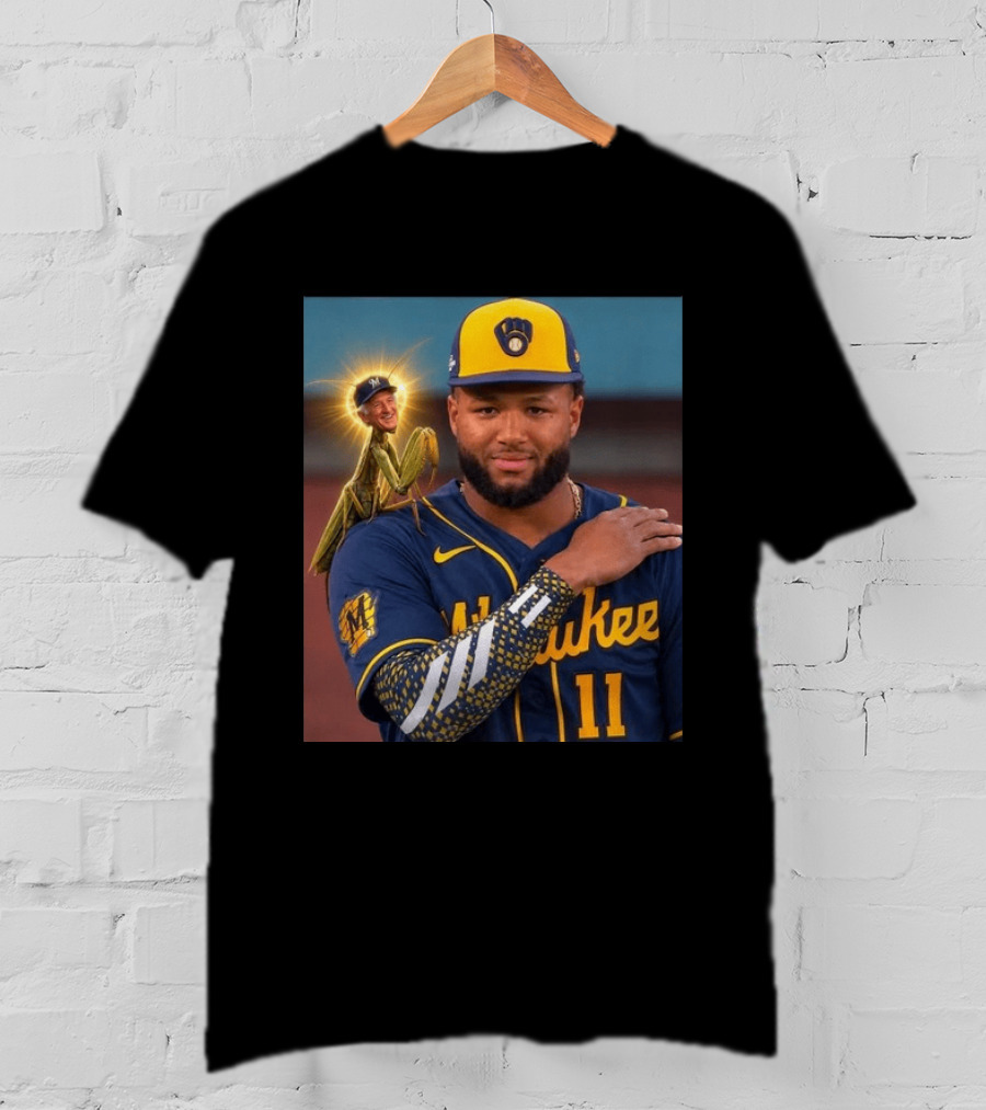 Milwaukee Brewers Uecker Praying Mantis Good Luck Charm T-Shirt