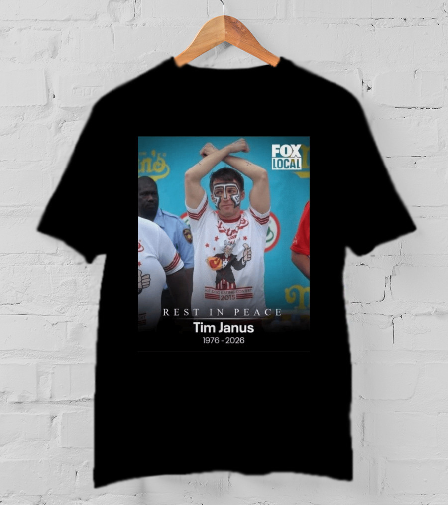 Rest In Peace Tim Janus Fox Local Hot Dog Eating Contest 2015 T-Shirt