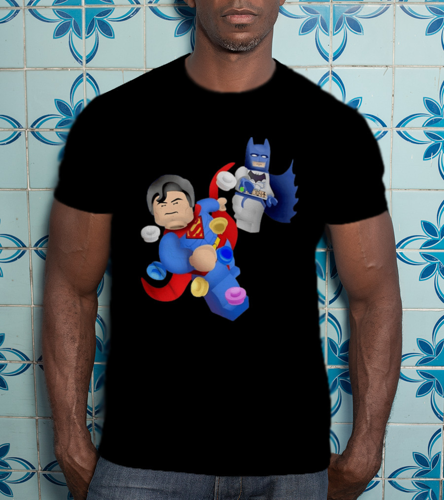 Lego Superman Batman Action Figures Dynamic Duo T-Shirt