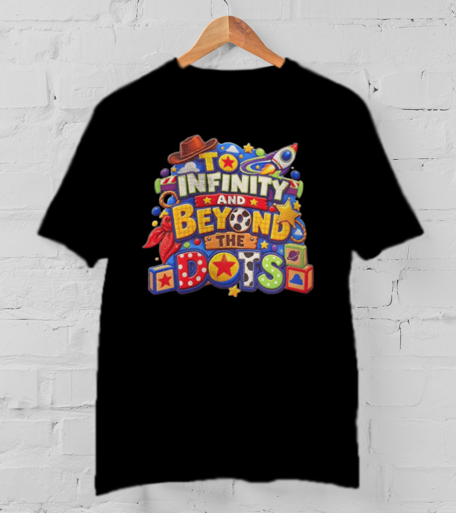 Toy Story To Infinity And Beyond Cowboy Hat Rocket Blocks Stars T-Shirt