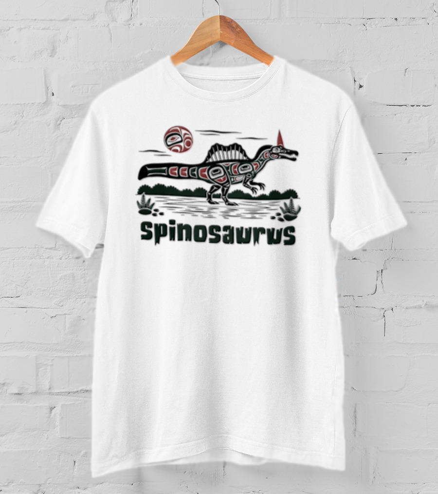 Spinosaurus Dinosaur Indigenous Sun T-Shirt