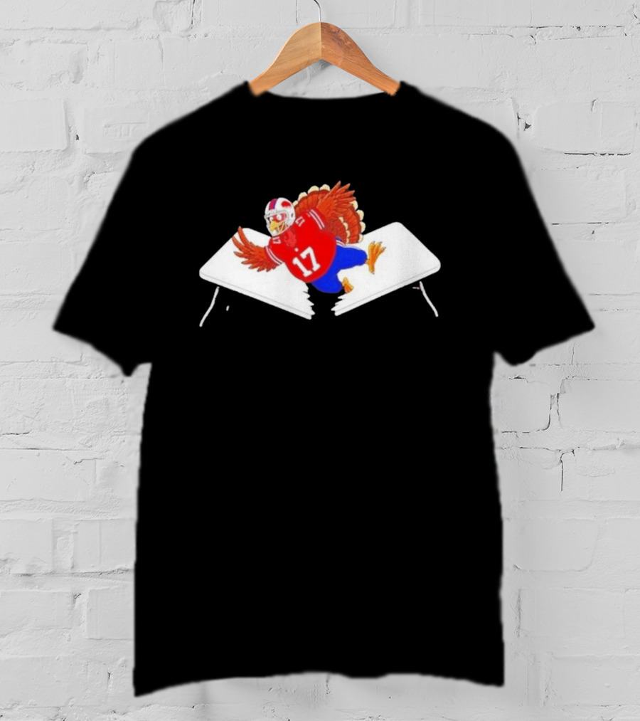 Buffalo Turkey Josh Allen 17 Thanksgiving 2026 Football Table Dive T-Shirt