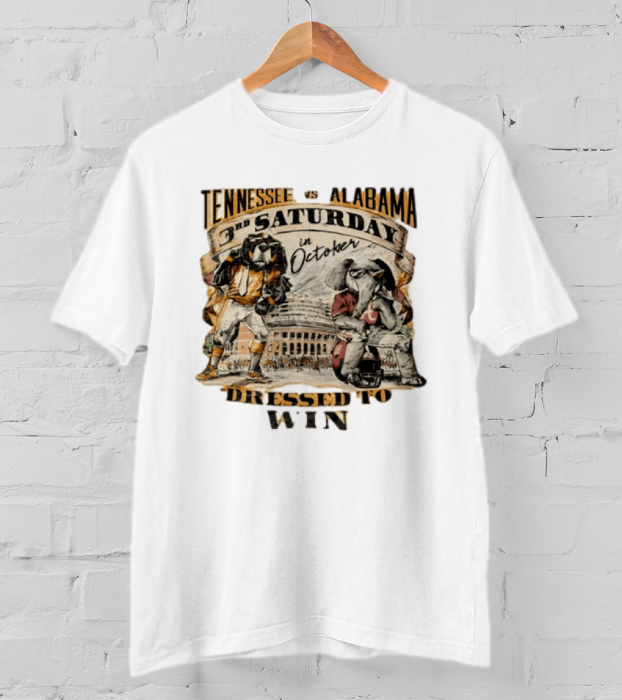 Tennessee Vs Alabama Third Saturday In October Mascots Dressed To Win T-Shirt
