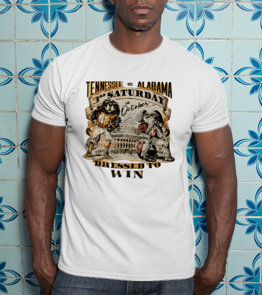 Tennessee Vs Alabama Third Saturday In October Mascots Dressed To Win T-Shirt