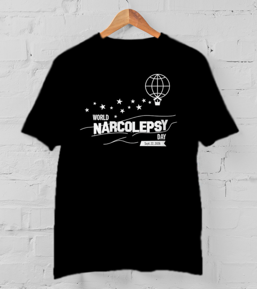 World Narcolepsy Day September 22 2026 Sleep Disorder Awareness Hot Air Balloon Stars T-Shirt