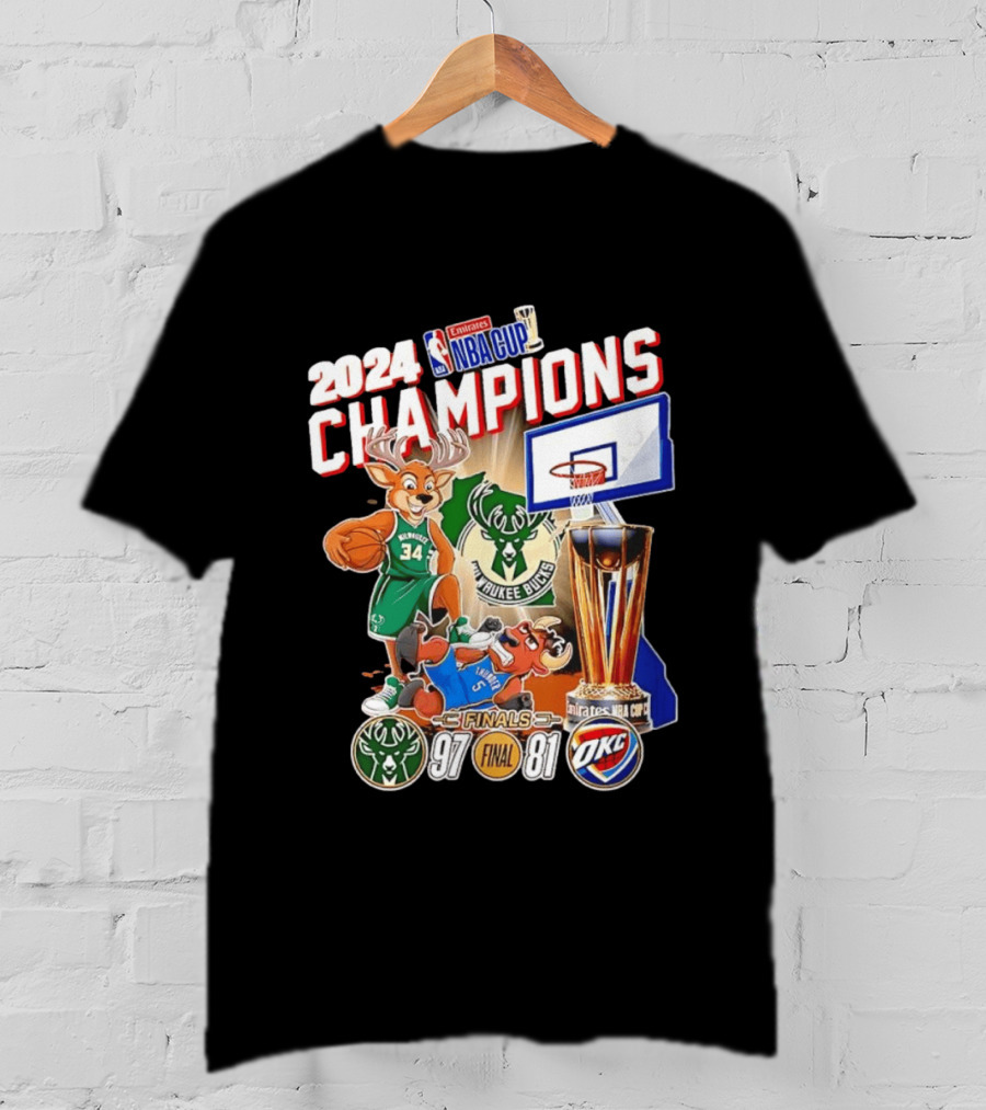2024 NBA Cup Champions Milwaukee Bucks 97 81 Final T-Shirt