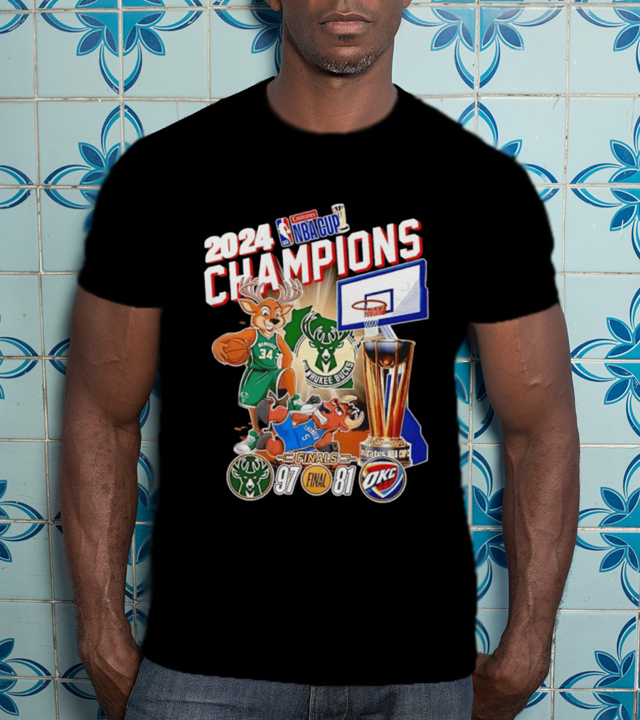2024 NBA Cup Champions Milwaukee Bucks 97 81 Final T-Shirt