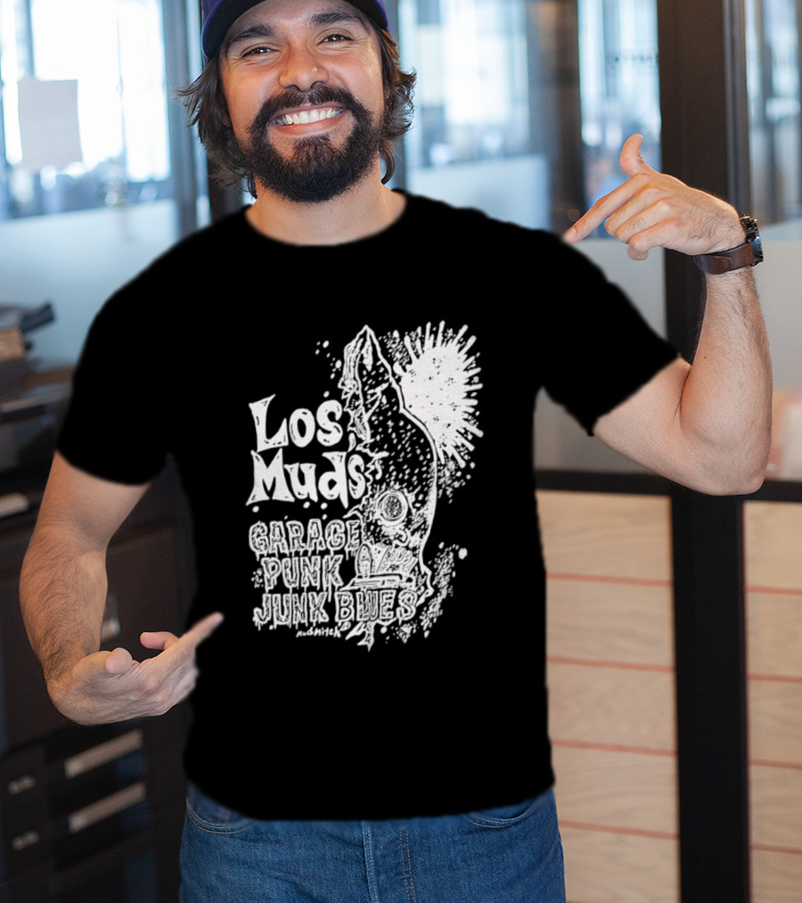 Los Muds Garage Punk Junk Blues Mudhitch Mohawk Sketch T-Shirt