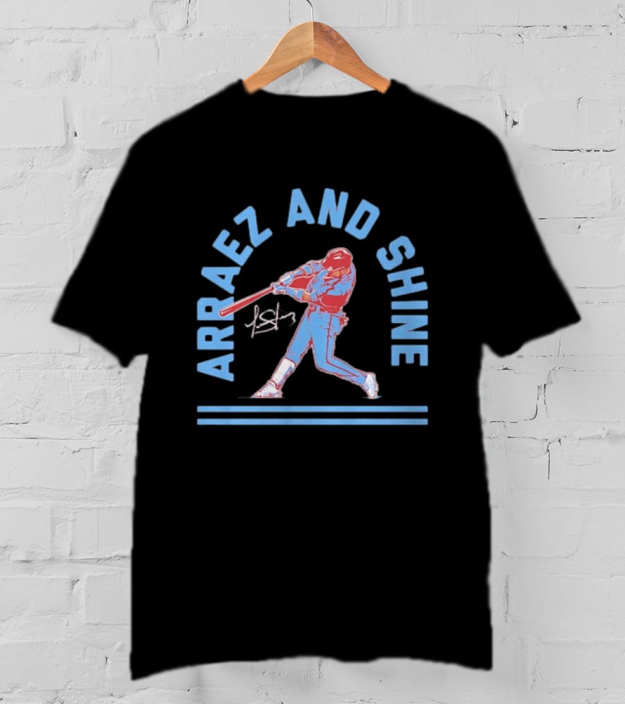 Arraez And Shine Baseball Player Silhouette With Signature T-Shirt
