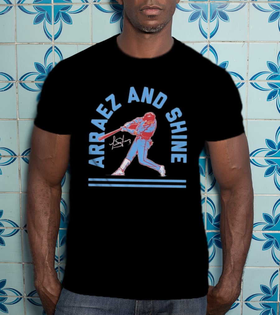 Arraez And Shine Baseball Player Silhouette With Signature T-Shirt
