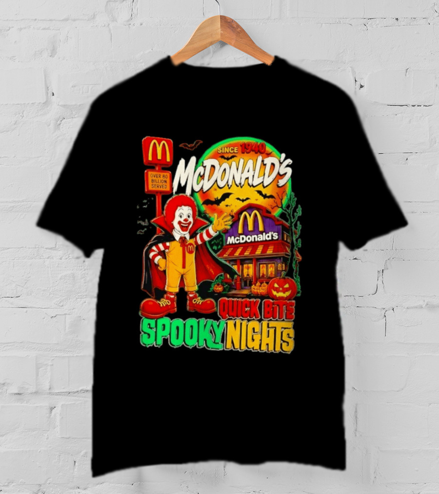 McDonald's Ronald McDonald Spooky Nights Quick Bite Since 1940 Over 60 Billion Served T-Shirt
