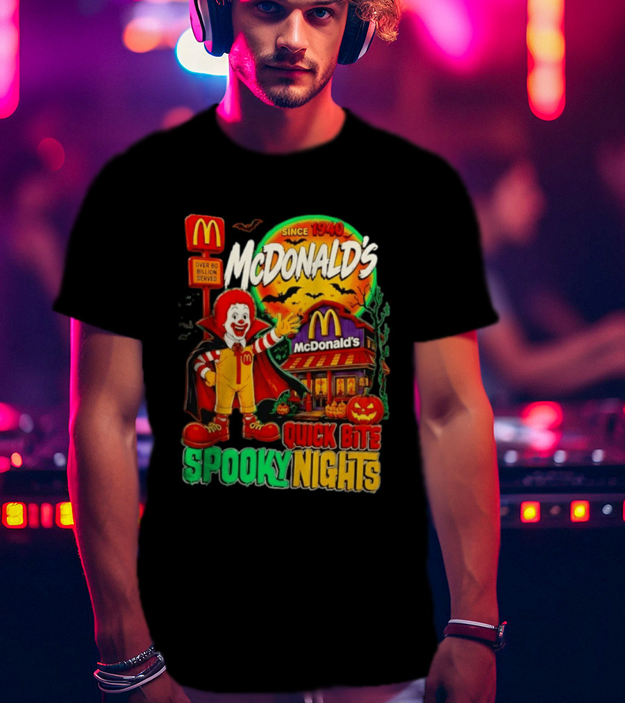 McDonald's Ronald McDonald Spooky Nights Quick Bite Since 1940 Over 60 Billion Served T-Shirt
