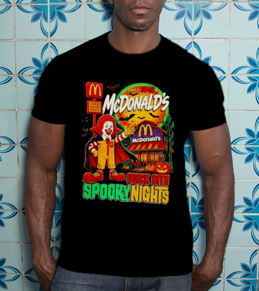 McDonald's Ronald McDonald Spooky Nights Quick Bite Since 1940 Over 60 Billion Served T-Shirt