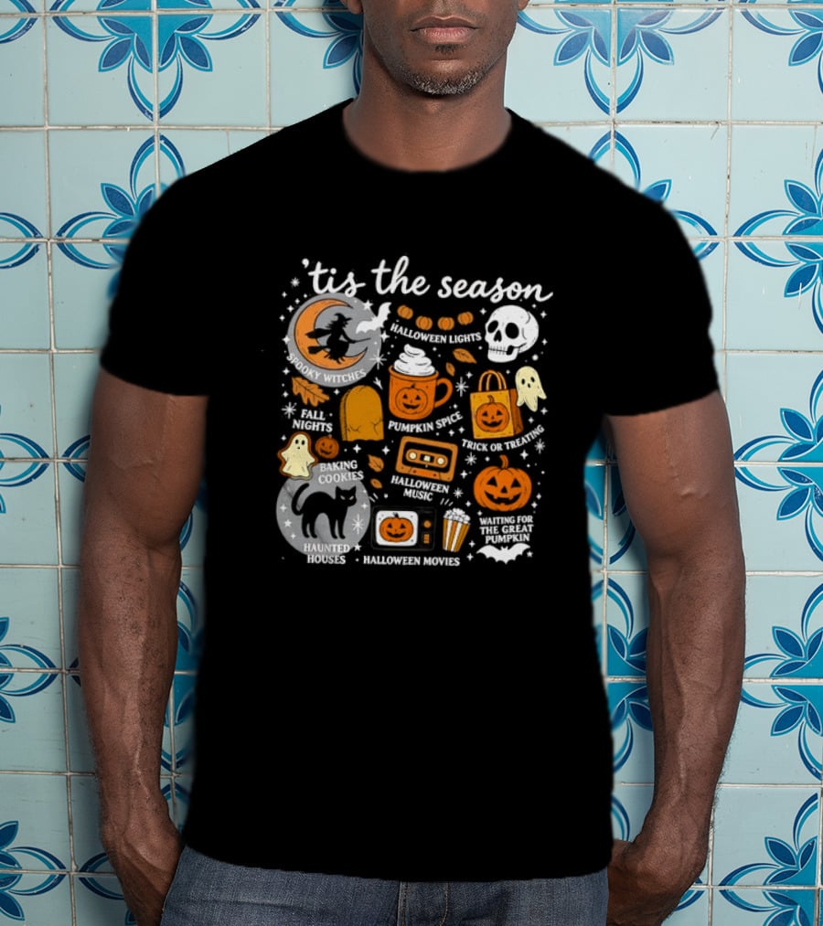 Tis The Season Spooky Traditions My Witch Halloween Movies Haunted House Pumpkin Cooking T-Shirt