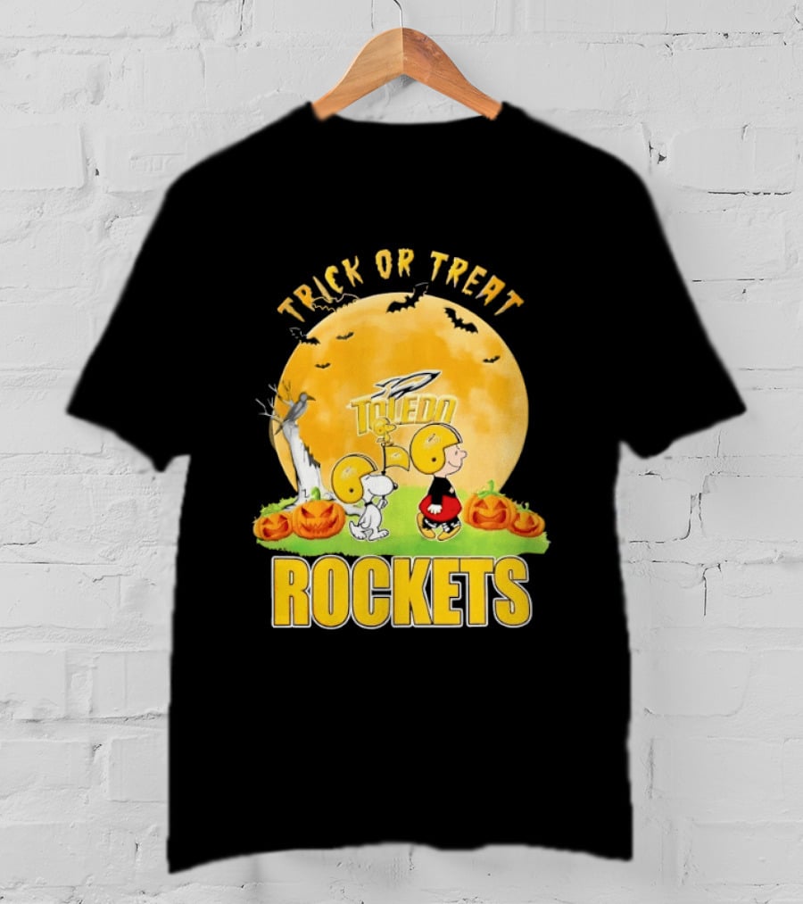 Toledo Rockets Trick Or Treat Halloween Charlie Brown Snoopy T-Shirt